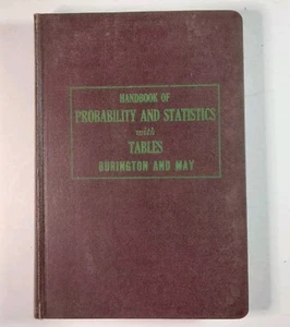 Handbook of Probability and Statistics Burington May Vintage 1953 First Ed 1958 - Picture 1 of 18