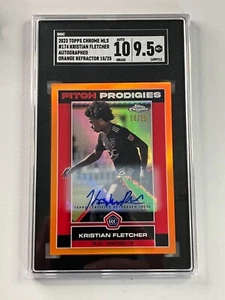 2023 TOPPS CHROME MLS KRISTIAN FLETCHER PITCH PRO. ORANGE AUTO RC /25 SGC 9.5 - Picture 1 of 2