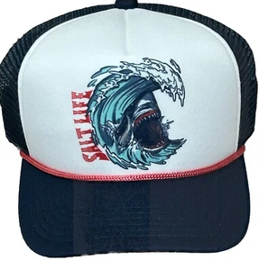 New RARE Saltlife Youth Foam Front Shark 5 Panel Rope SnapBack Trucker Hat Cap - Picture 1 of 8