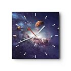 Horloge Murale En Verre 30X30cm Cosmos Plantes Les Toiles Wall Clock
