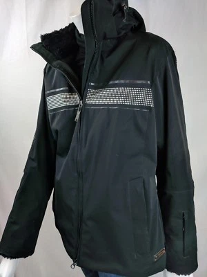 DESCENTE WOMENS  WINTER REFLECTIVE SKI JACKET COAT W/ REMOVABLE HOOD SZ 10 - Image 1 of 4