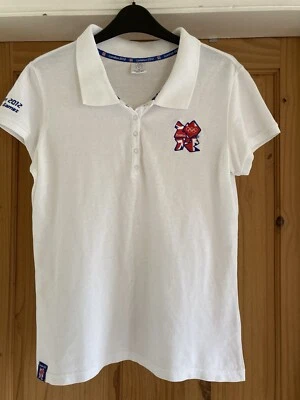 London 2012 Olympics white polo shirt Adidas ladies size 16 (small) - Image 1 of 4