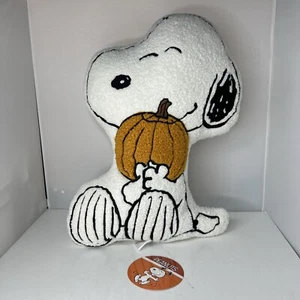 Peanuts Snoopy With Pumpkin Sherpa Decorative Fall Pillow Nourison Home 15 x17 - Picture 1 of 9