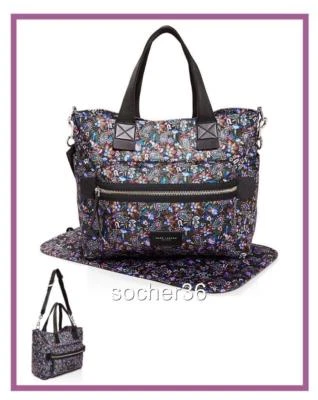 MARC JACOBS САД ПЕЙСЛИ НАПЕЧАТАНО НЕЙЛОНА BABY ПОДГУЗНИК СУМКА С ПЕЛЕНАЛЬНЫЙ КОВРИК НОВЫЙ С ЯРЛЫКАМИ $320 - Изображение 1 из 4