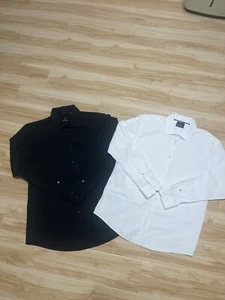 BEN SHERMAN - SLIM FIT TEXTURED STRETCHED DRESS SHIRT 2 PC LOT - Picture 1 of 5
