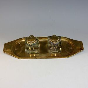 Art Deco Cut Glass and Austrian Bronze Double Inkwell Geschutzt