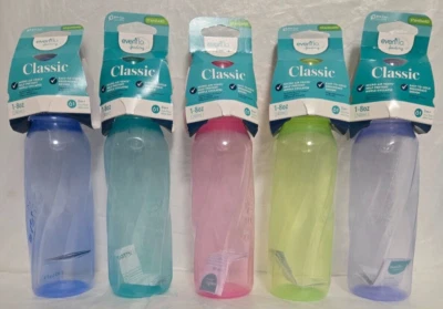 Evenflo Classic Twist Set 5-Bottles 1-8oz 0m+ Slow-Flow Cap Ring & Hood BPA Free - Image 1 of 2