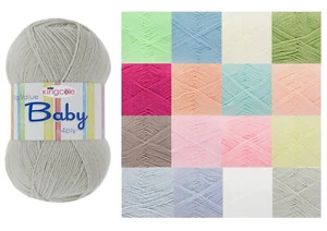 100g Ball Big Value Baby 4 Ply Knitting Yarn King Cole 100% Premium Acrylic Yarn - Picture 1 of 44