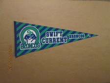 WHL Swift Current Broncos Vintage Circa 2000's Team Logo Junior Hockey Pennant