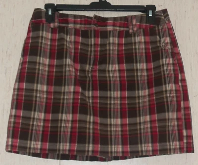 EXCELENTE PANTALÓN CORTO MUJER ST. JOHN'S BAY elástico marrón a cuadros talla 16 Foto 1 de 2