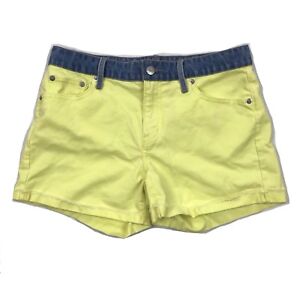 Gap Authentic Best Girlfriend Yellow Denim Color Block Jean Shorts Size 26