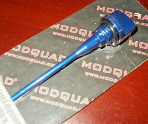YAMAHA YFZ350 350 BANSHEE, RZ350 ENGINE OIL DIP CHECK PLUG STICK, BLUE ALUMINUM - Picture 1 of 5