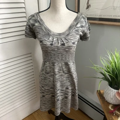 Vestido Suéter Vintage DEREK HEART Gris Medio Metálico Babydoll Retro Y2K Grunge Foto 1 de 4