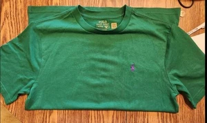 Polo Ralph Lauren Green Crewneck Tee w/Purple Pony  - Picture 1 of 3