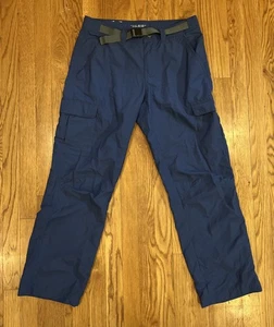 Columbia Men Tech Long Omni Shield Cargo Pockets pants Navy Blue 32 Adv Repellen - Picture 1 of 15