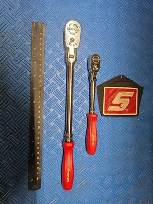 Snap On 工具棘轮套装 3/8 & 1/4 驱动器红色硬手柄硬度头棘轮 — 第 1/4 张图片