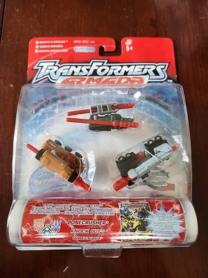 Transformers Armada BONECRUSHER-KNOCK OUT-WRECKAGE Terra Militar Pacote com 3 Novo - Imagem 1 de 4