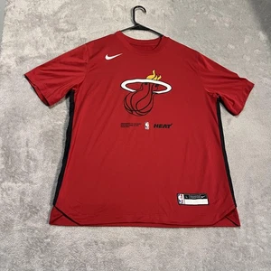 Miami Heat Shirt Mens Large Red NBA Basketball Nike Dri Fit Performance Tee - Picture 1 of 9