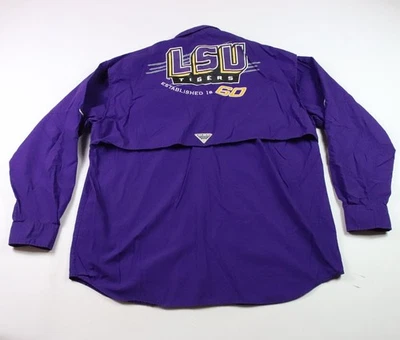 Camisa de pesca LSU Tigers Columbia PFG ventilada manga larga púrpura para hombre talla grande Foto 1 de 4
