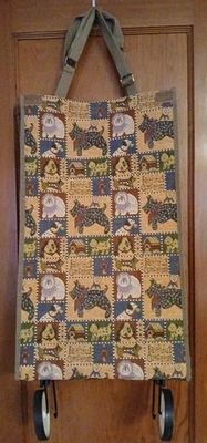 Dog Tapestry Large Rolling Tote Bag  Folds Compact for Travel Shopping Cart - Image 1 of 4