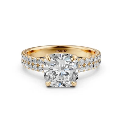 Double Shank Cushion Cut Diamond Prong Setting Engagement Ring GIA H VS2 1.22Ctw - Image 1 of 3