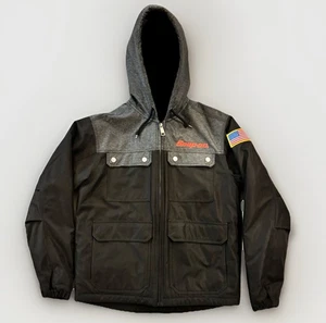 Abrigo de invierno con capucha negro Snap-On Tools, chaqueta de otoño mediana para hombre 100th Legend - Imagen 1 de 14