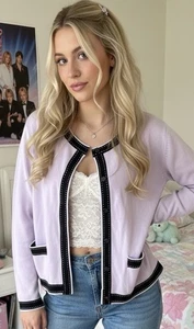 New Grace Dane Lewis Womens Vtg Pink Cardigan Y2K Pinup Retro Coquette Academia - Picture 1 of 9