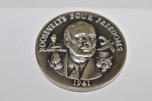Longines Symphonette 925 STERLING SILVER 1941 Roosevelt 's Four Freedoms - Picture 1 of 5