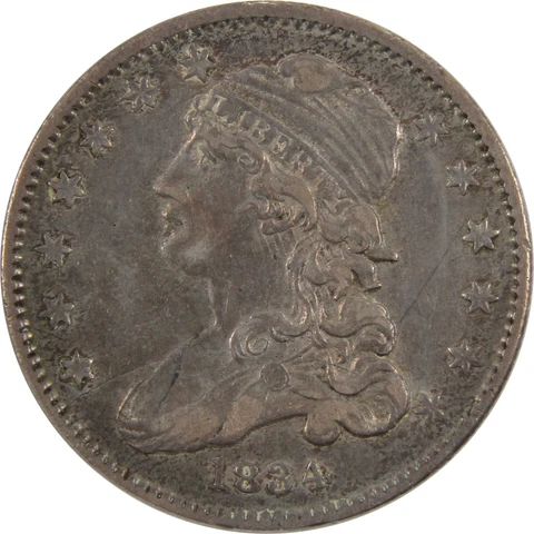 1834 Capped Bust Quarter VF/XF 89.24% Silver coin 25c SKU:I7755 Cover