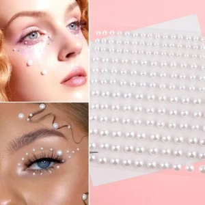 Selbst klebend Selbst klebende Perlen Aufkleber Für Haare Gesicht Make-up - Bild 1 von 8