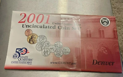 2001 Mint Set Original Envelope P and D, Denver unopened - Image 1 of 2