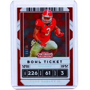 Todd Gurley RARE #'d 81/99 Contenders Bowl Ticket Foil Card UGA Dawgs Jersey #3 - Picture 1 of 2