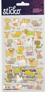 Sticko flat GLITTER stickers TINY CATS & DOGS theme 82022 FAST FREE ship! - Picture 1 of 1