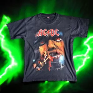 AC/DC Vintage T-Shirt Size L Heavy Cotton PK Sports Tag Angus Young - Picture 1 of 6