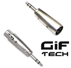 CANNON XLR M F 3 POLE ADAPTER TO 6.35MM STEREO JACK SOCKET OR PLUG CONNECTOR - Picture 1 of 3