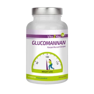 Vita2You Glucomannan 200 Capsules - Konjak Root - 4000mg Daily Dose - Lose Weight - Picture 1 of 2