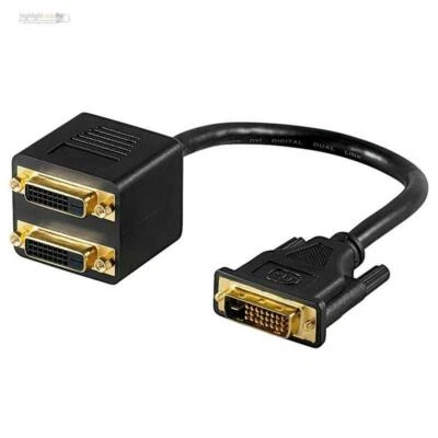 DVI Verteiler Y-Adapter DVI Stecker 24+1 auf 2x DVI Buchse 24+1 Splitter Weiche - Bild 1 von 4