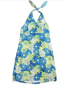 Lilly Pulitzer Girls Halter cotton Dress Sleeveless Floral Size 14 White Label - Picture 1 of 5