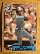 1987 Topps Tony Fernandez Baseball Card #485 Blue Jays Shortstop Mid-Grade VF