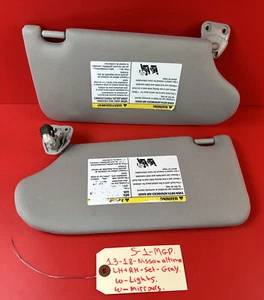 2013-2018 NISSAN ALTIMA OEM Driver & Passenger LIGHTED SUN VISORS GRAY SUNVISORS - Picture 1 of 13