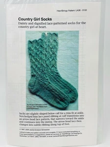 Knitting Pattern Heartstrings - Country Girl Socks, Adult Med, NEW - Picture 1 of 1