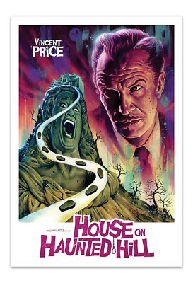 House on Haunted- Hill Movie Poster Vincent Price Horror Art Vintage Repro Print