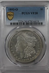 1893-O 1.00 PCGS  VF30 Morgan Silver Dollar,Miss Liberty Head Dollar,$1 - Picture 1 of 2