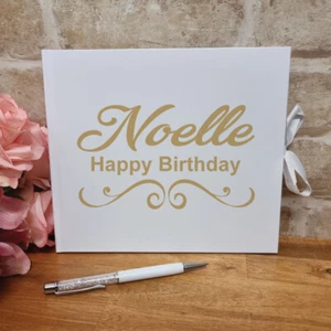Personalised Birthday Guest Book & Pen - 18th, 21st, 30th, 40th, 50th, 60th - Picture 1 of 6