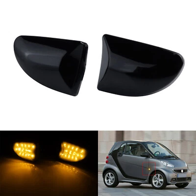 2x Schwarz LED Seitenblinker repeater Blinker Für Smart Fortwo 451 Cabrio Coupe - Bild 1 von 4