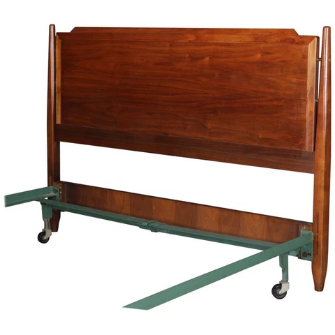 Midcentury Danish Modern Walnut Full/Double Headboard & Frame, Mid-20th Century Cover