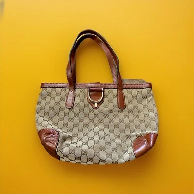 正品复古古驰Monogram Stirup包桃花心木 — 第 1/4 张图片