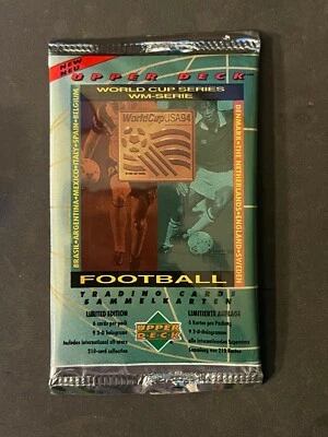 Paquete de tarjetas coleccionables de fútbol/fútbol de la Serie Mundial Upper Deck 1994 nuevo sellado Foto 1 de 2