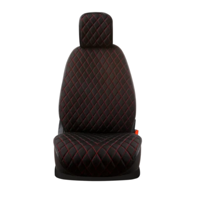 Cojines de Asiento Apto para Skoda Rapid Desde Año Fab. 2012 IN Negro/Rojo 2er - Imagen 1 de 4