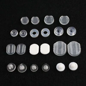 50pcs Clear Silicone Earring Pads Transparent Ear Pad Clips DIY Jewelry Findings - Picture 1 of 33